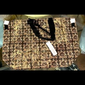 NEW WITH TAGS SOFT SURROUNDINGS CARRY ALL TOTE | BLACK AND GOLD